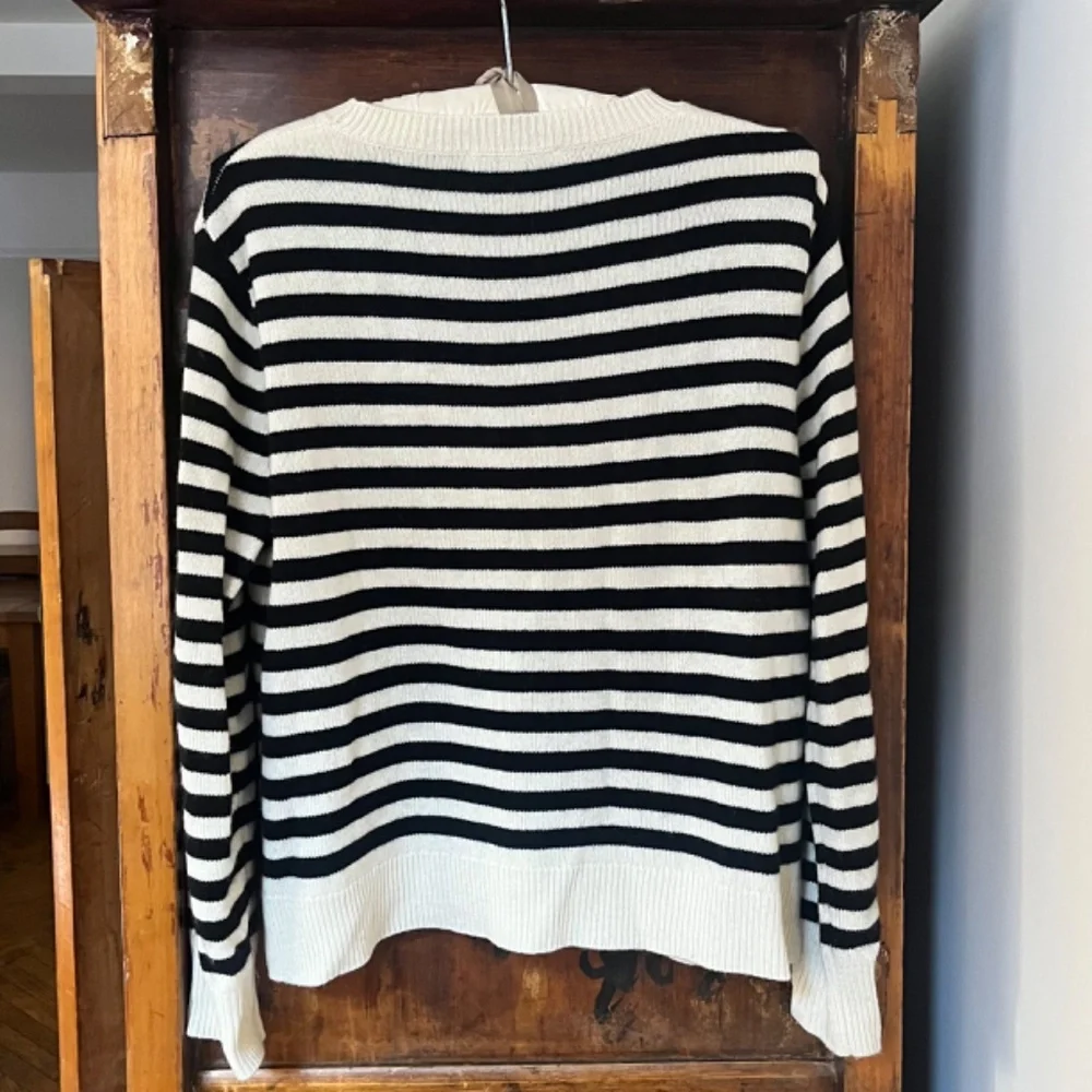 The Cashmere Project Striped Heart Sweater